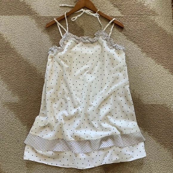 Darling Halter White Polka Dot Dress - Picture 1 of 8